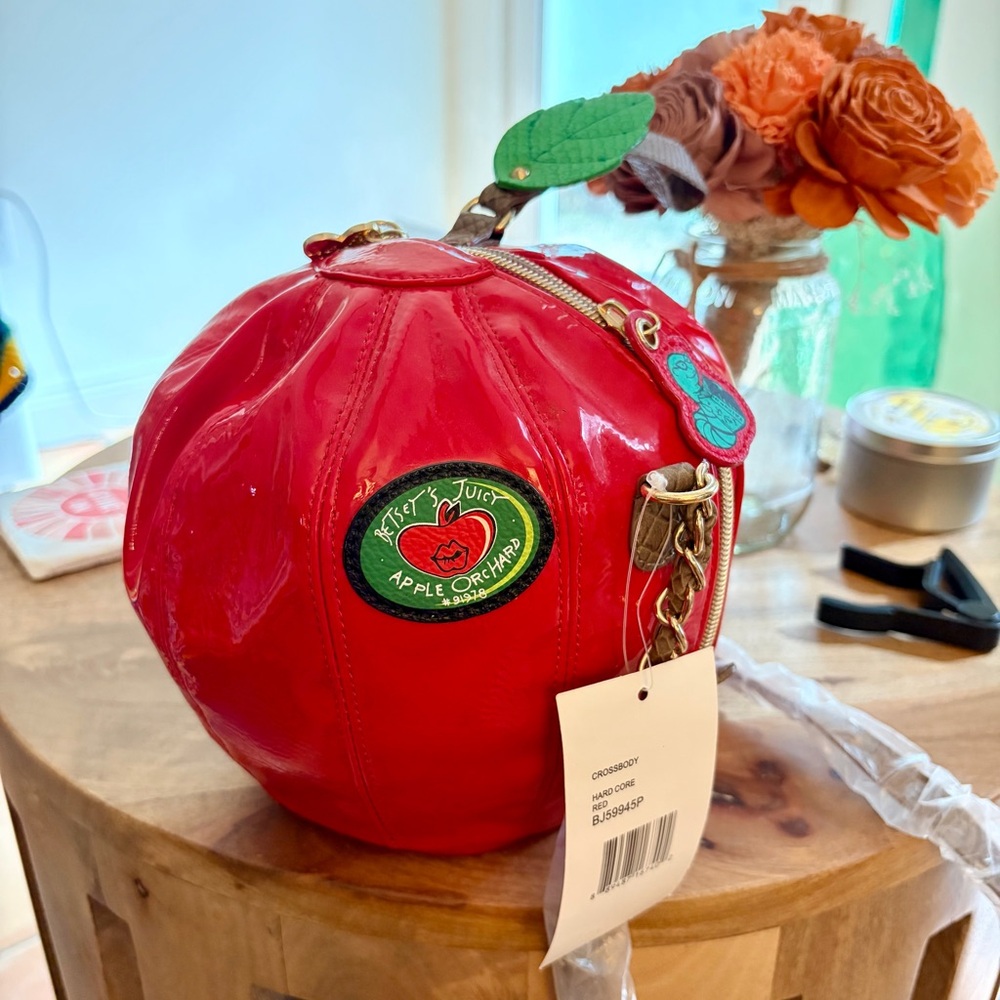 Betsey Johnson Red Leather Apple Purse